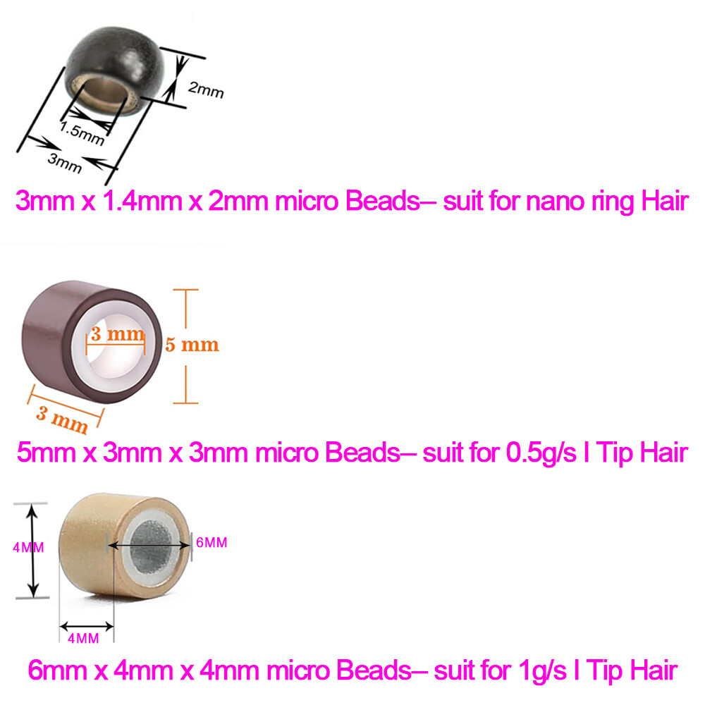 6*4*4 Micro Ring For 1g I Tip/Micro Loop Ring Hair Extension Nano Beads Silicone