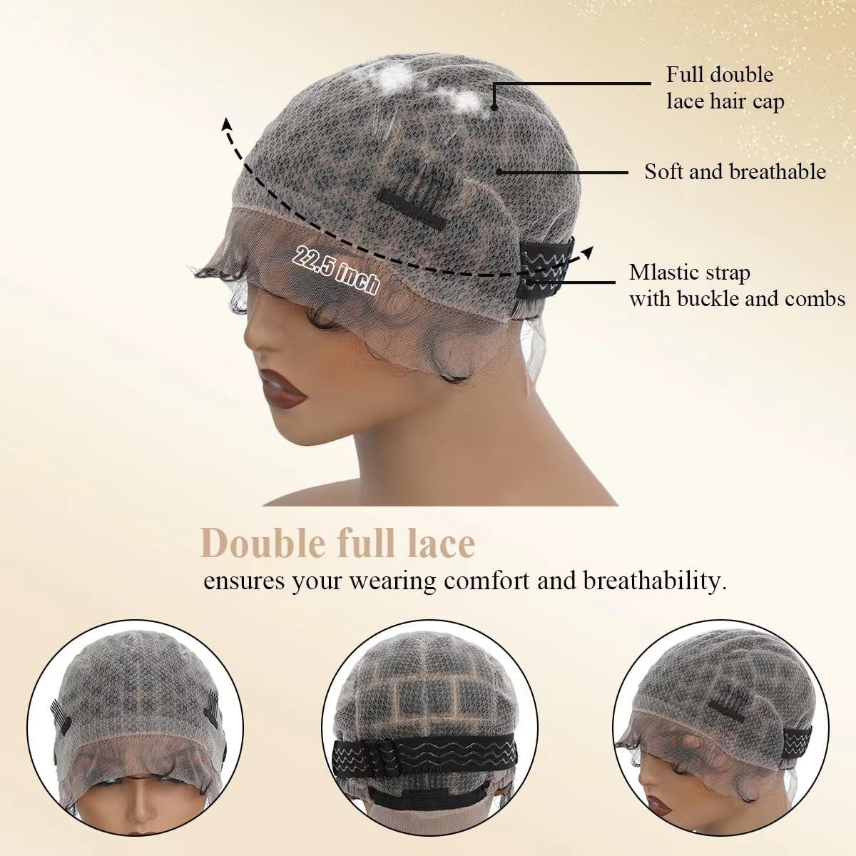 Double Full Lace Crochet Wig Caps With Natural Knots And Baby Hair Easy For W…