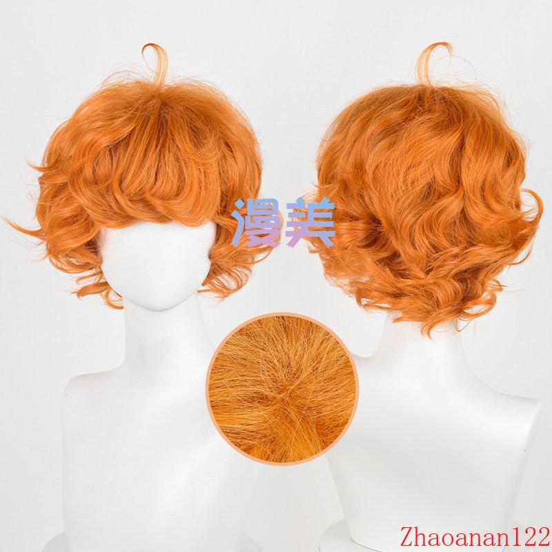 New Anime Panty Stocking Brief Cosplay Wig Orange Yellow Short Curly Wavy Wig