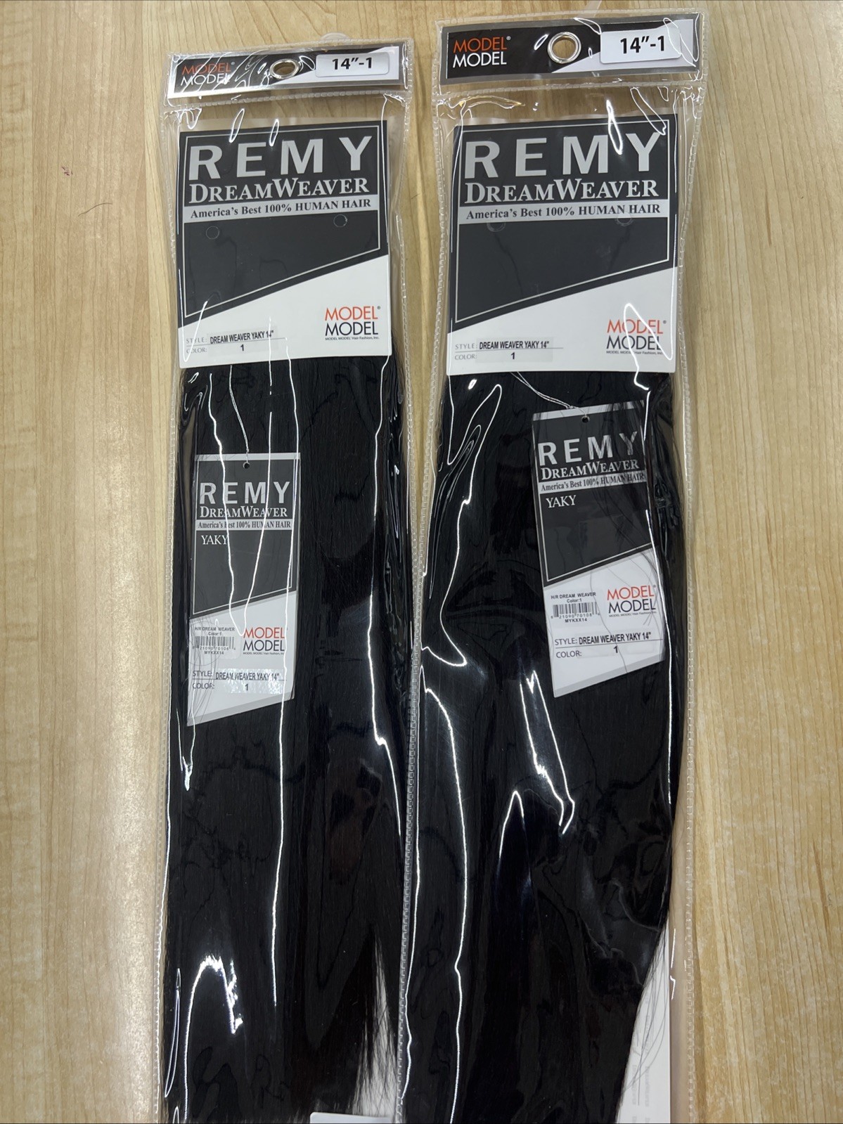 Dream Weaver 100% Human Hair Yaky 14”inch 2 Pack Deals Number 1 Jet Black ￼