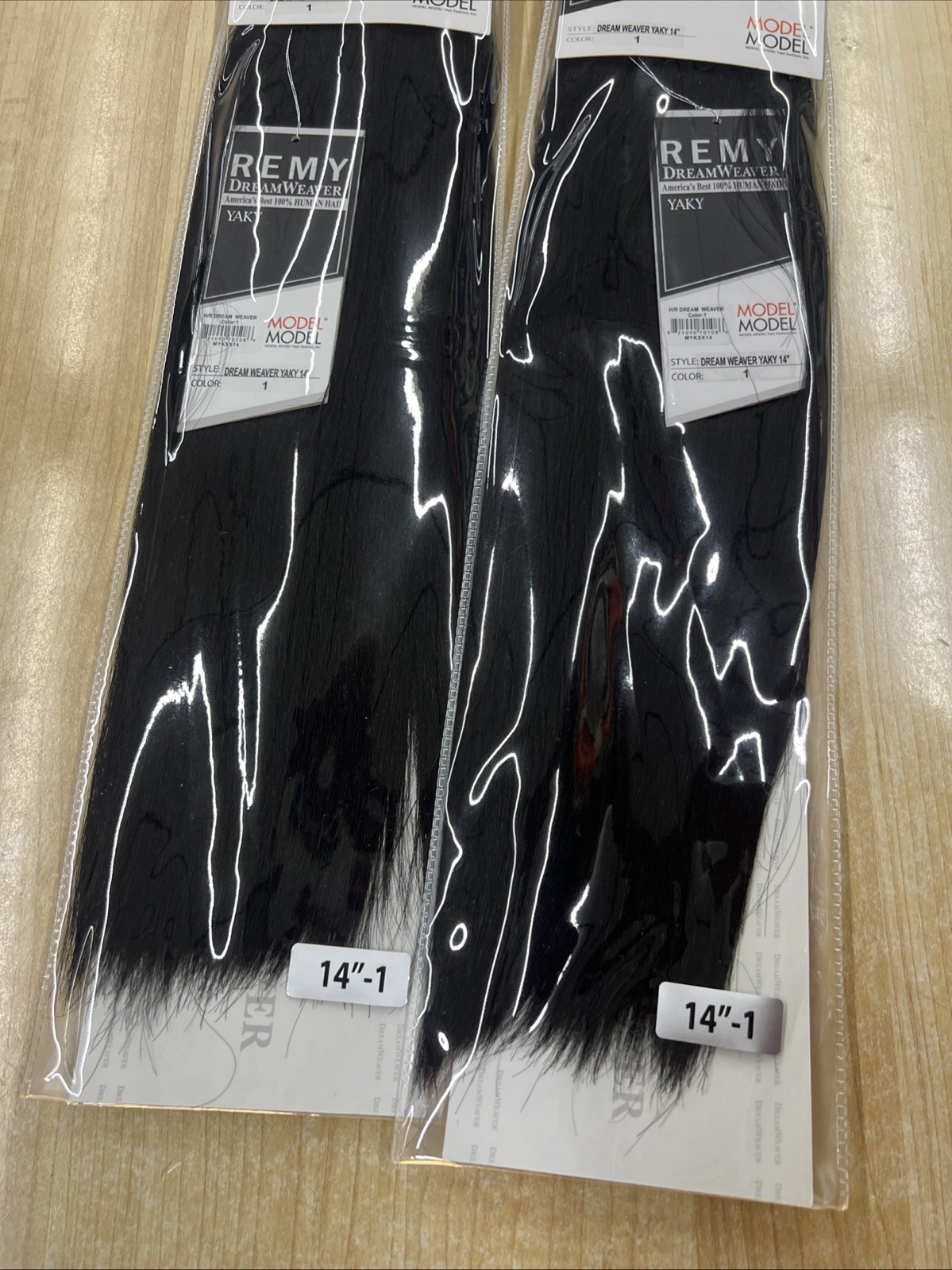 Dream Weaver 100% Human Hair Yaky 14”inch 2 Pack Deals Number 1 Jet Black ￼