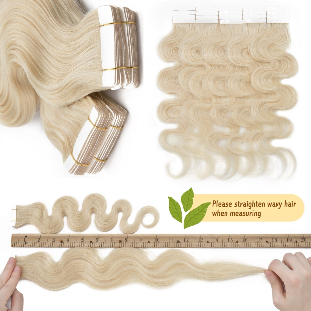 Body Wave 100% Human Hair Remy Virgin Russian Tape In REAL Hair Extensions Soft
