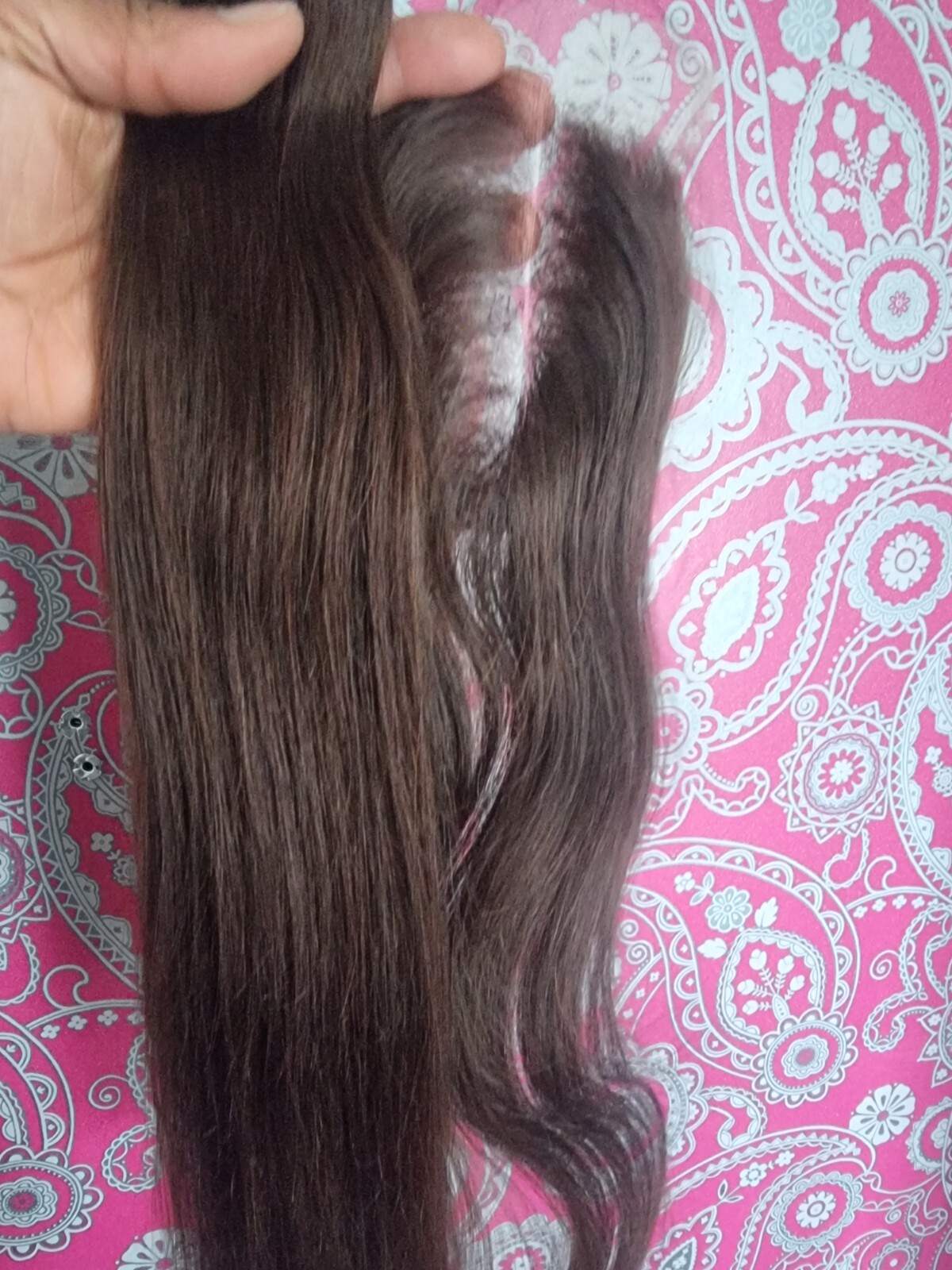 12A LIGHT BROWN 4# BRAZILIAN VIRGIN HAIR SILKY STRAIGHT 18+16INCH CLOSURE 150g