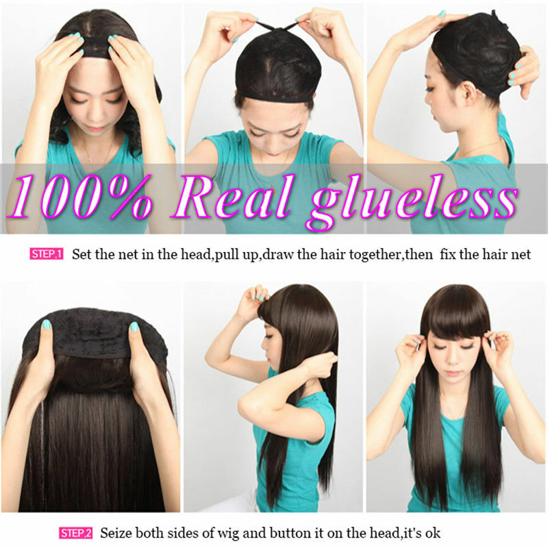 Real Thick Hair Full Wigs Natural Long Wavy Full Wig Heat Resistant Multi Color