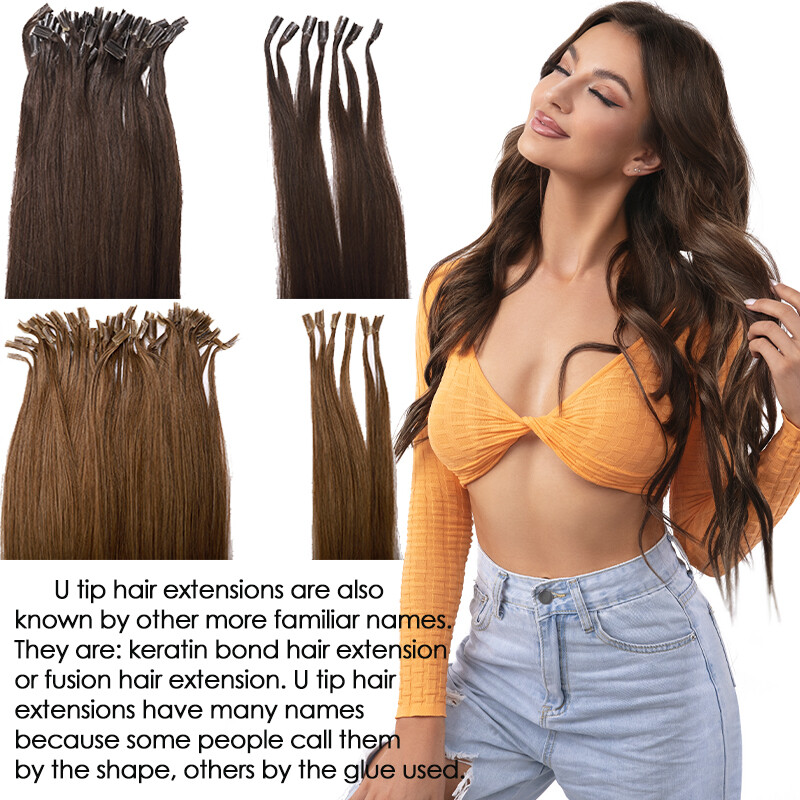 Keratin Hair Extensions Human Hair Pre-Bonded 100% Real Remy strands Full Head
