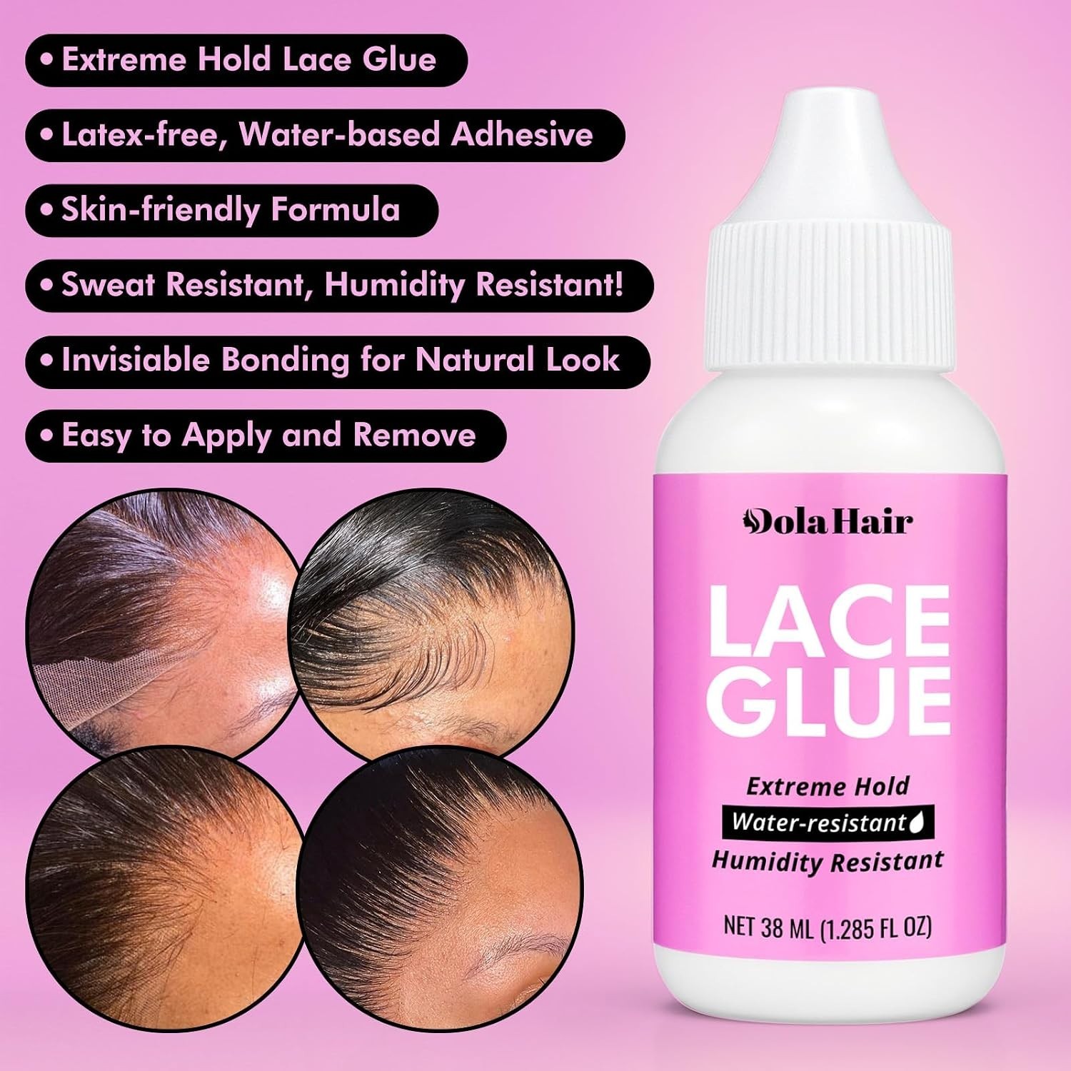 Extreme Hold Lace Glue for Wigs, Waterproof, Invisible Bonding, .285 Ounce
