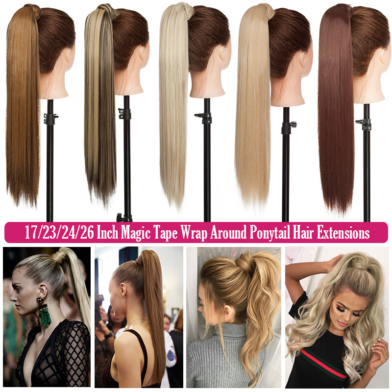 Long Thick Real Wrap Ponytail Clip In Hair Extensions Pony Tail Pretty As Human