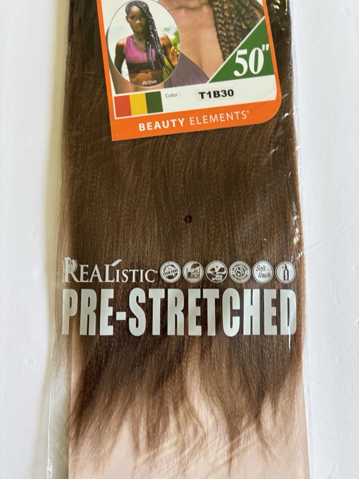 Realistic 50” 3X GHANA PRE STRETCHED Kanekalon 100% Color T1B30