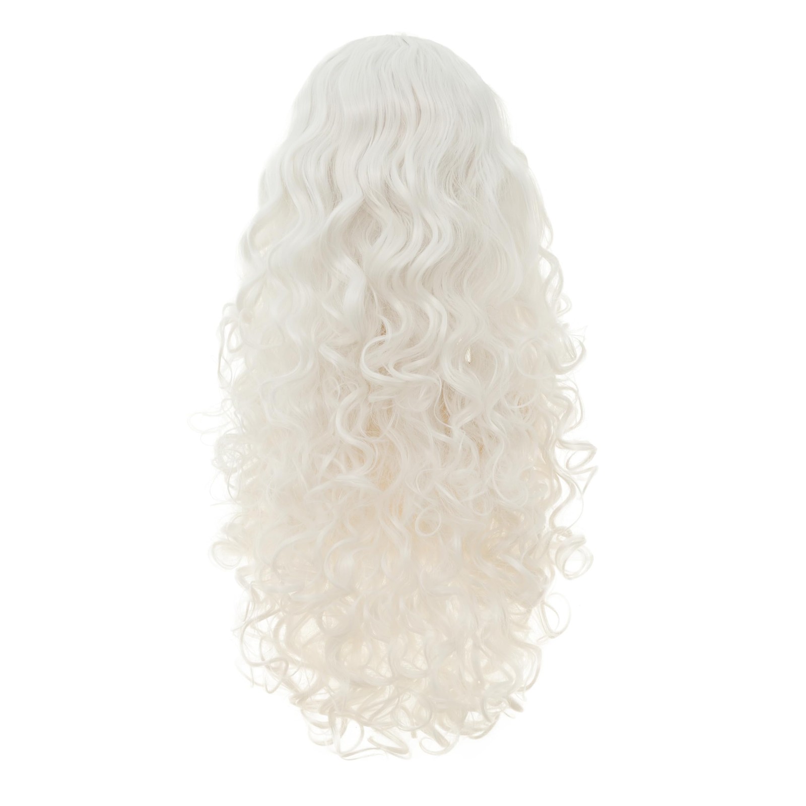 White Long Curly Wigs for Women With bangs Synthetic Queen Princess Middle Pa…