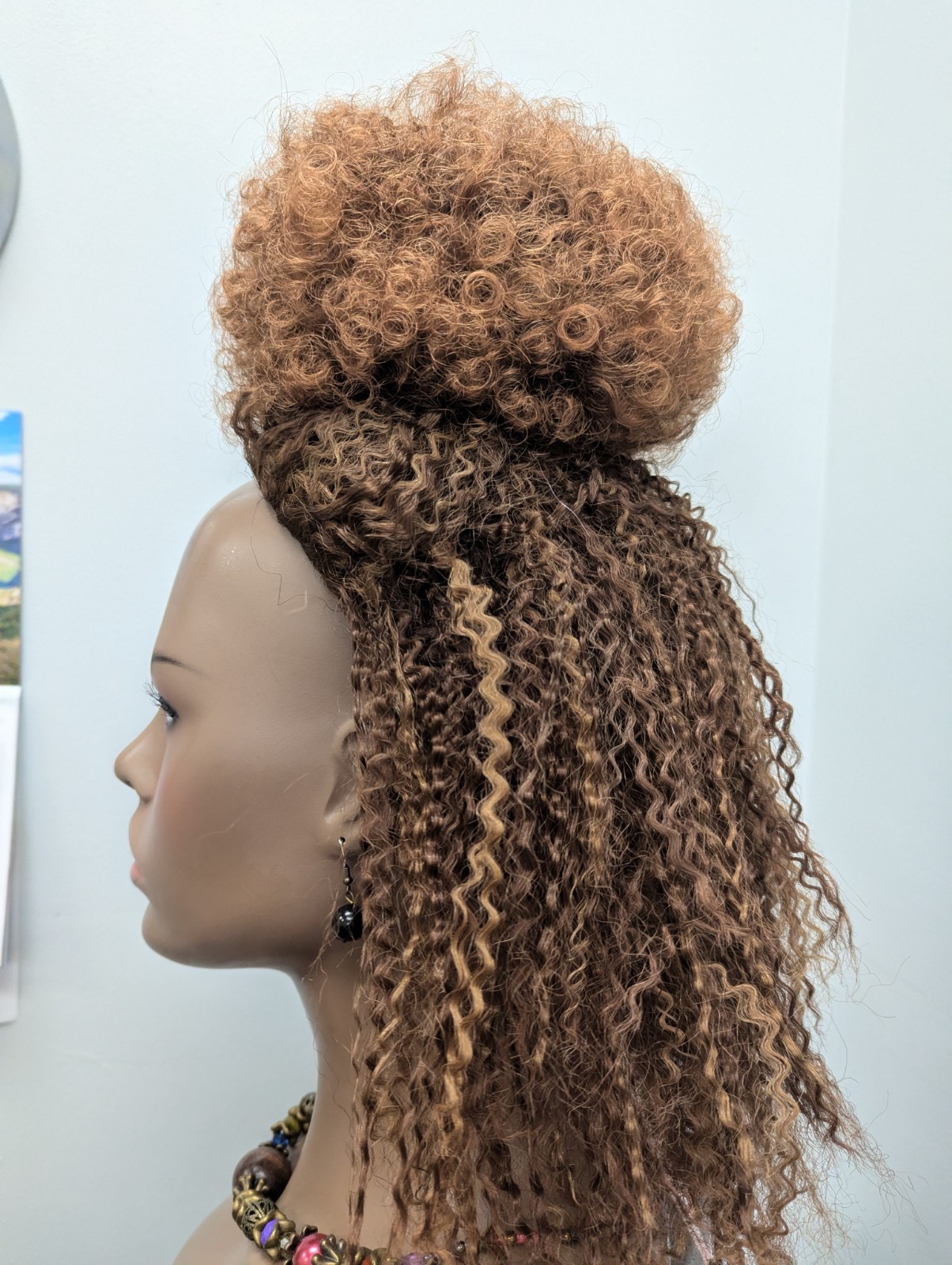 Synthetic 2 Pack Afro Puff Balls Color 1B/30 Off Black/Auburn Highlights