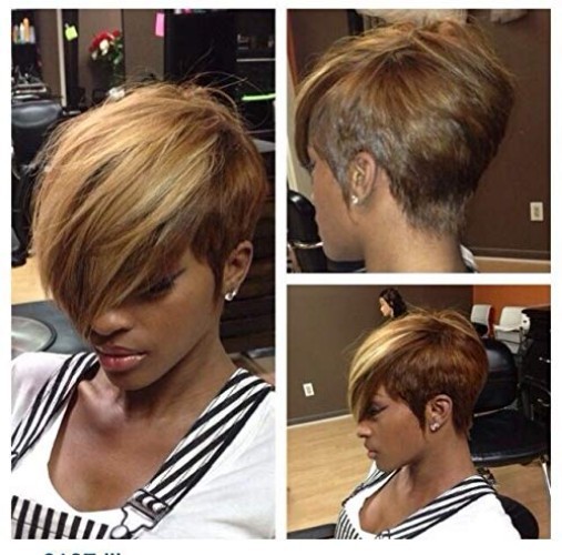 Stylish Mixed Blonde Brown Bangs Pixie Wig for Women – Comfortable & Adjustable