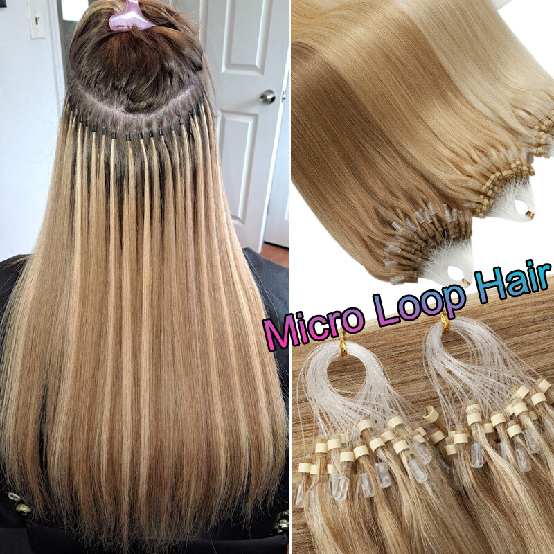 150g Real Thick Micro Ring Human Hair Extensions Loop Microlink Beads Tip 0.5/1g