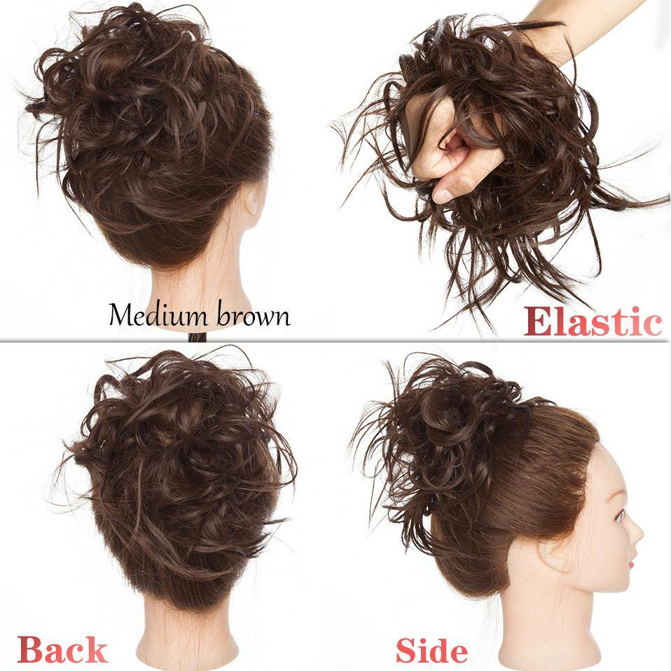 THICK Curly Bun Extension Scrunchie Hair Piece As Human Messy Chignon Soft 48g