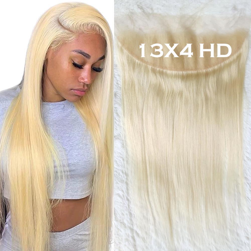12AA BRAZILIAN BLONDE 613# VIRGIN HUMAN HAIR HD LACE FRONTAL 13X4 STRAIGHT/WAVES