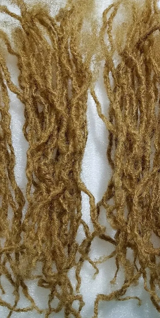 100% Human Hair dreadLocks 6 handmade 14” very small light brown 1.5 mm wide