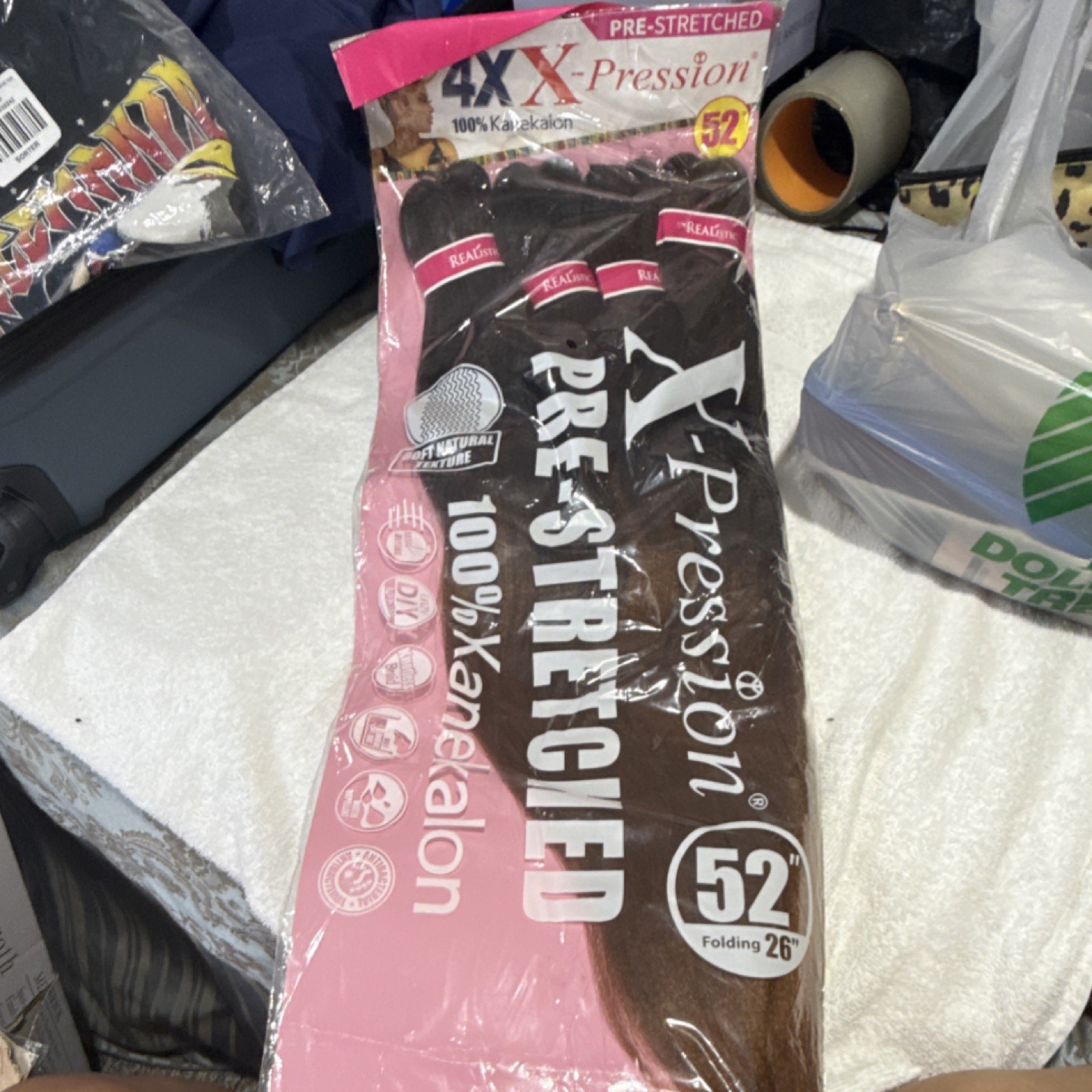 X-Pression Pre-Stretched 4X Kanekalon Braiding Hair Extension 52 in Black