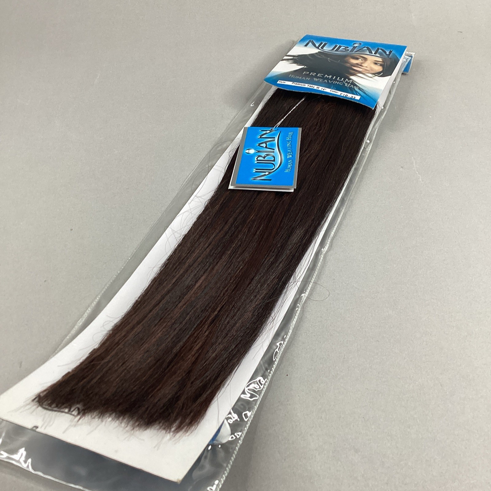 14” Straight Weave #F1B/33 Auburn Black Nubian Synthetic Blend Hair Extensions