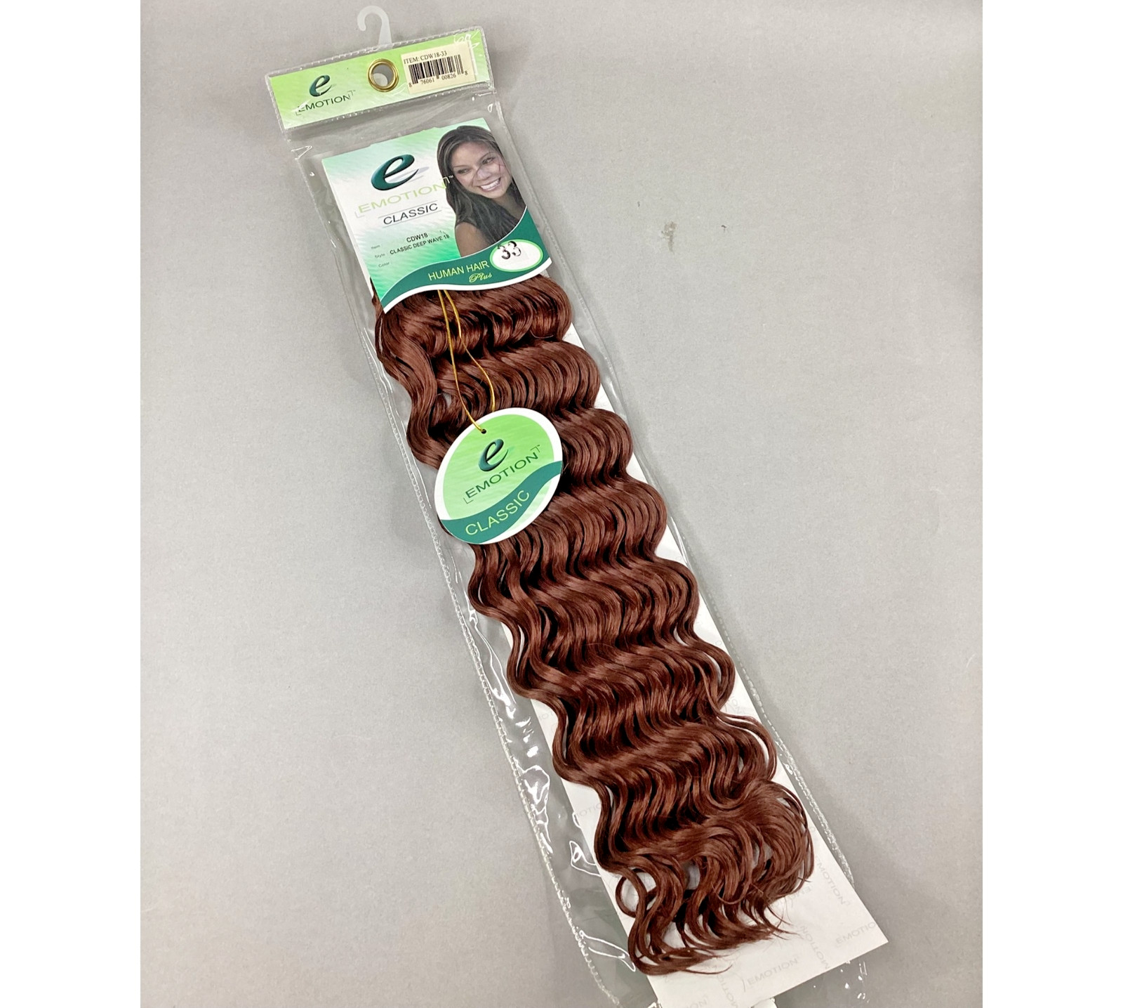 18″ Classic Deep Wave Color #33 Auburn Blended Hair Extensions Track Emotion