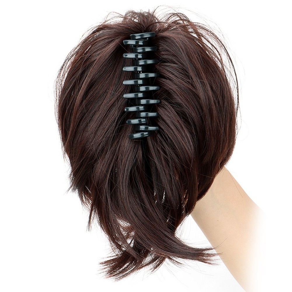 Synthetic Hair Clip On Ponytail Extension 20cm 8 Inch High Temperature Wire