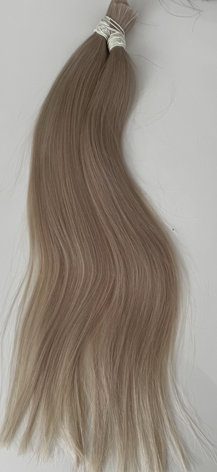 Human Hair Slavic Natural Hair for Extensions 200g/24in 60cm Platinum Colour 1B