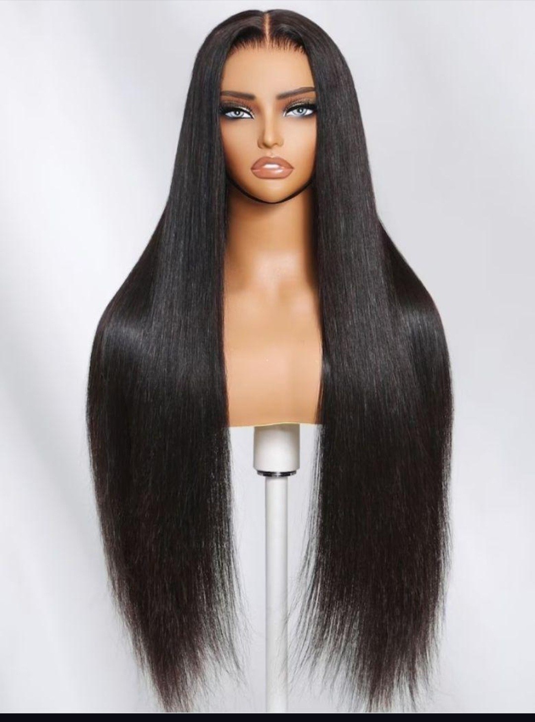 Straight Black Lace Frontal Wig Pre-Bleached Knots Pre-Plucked Pre-Taped