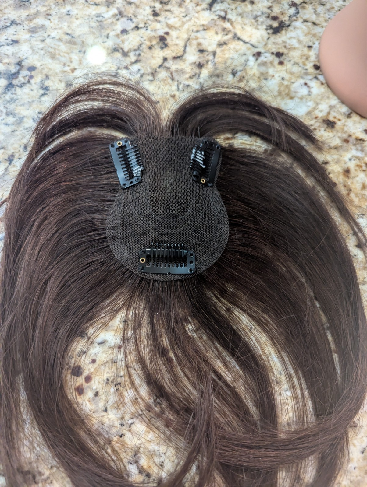 Hand-woven Hair Piece Toupee F233-25CM Human Hair Mocha Brown