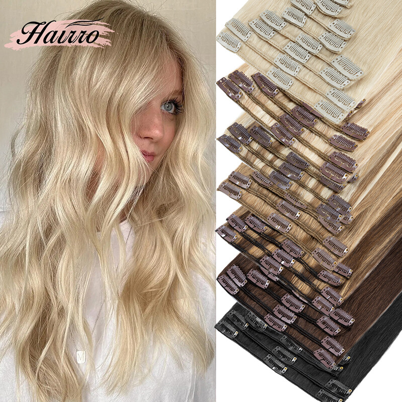 9A+ Clip In Human Hair Extensions 8pcs 100% Remy Real Soft Hairpiece Full Head