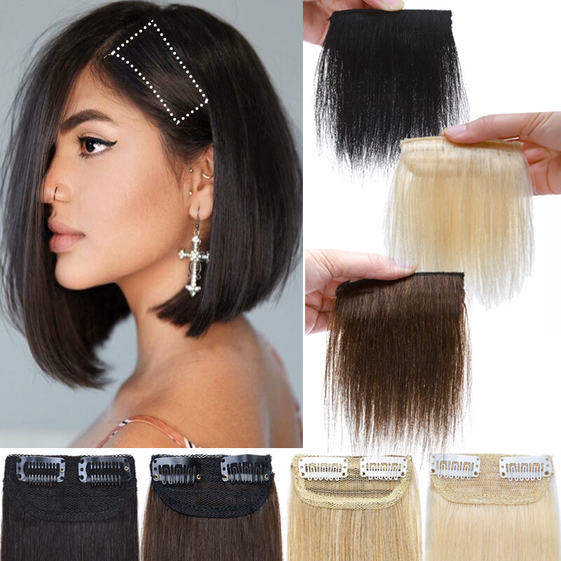 Invisible Hair Pad Topper Base Short Clip In Remy Human Hair Extension One Piece