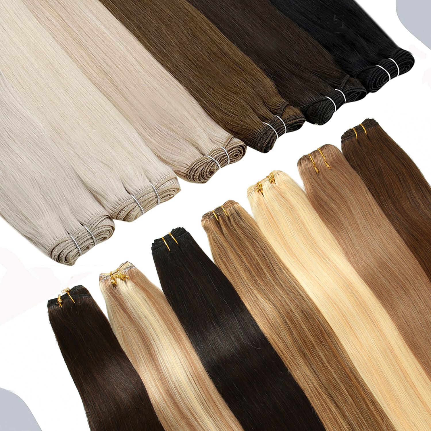 Sew in Weft Hair Extensions Double Weft Hair Extensions Real Human Hair Premium