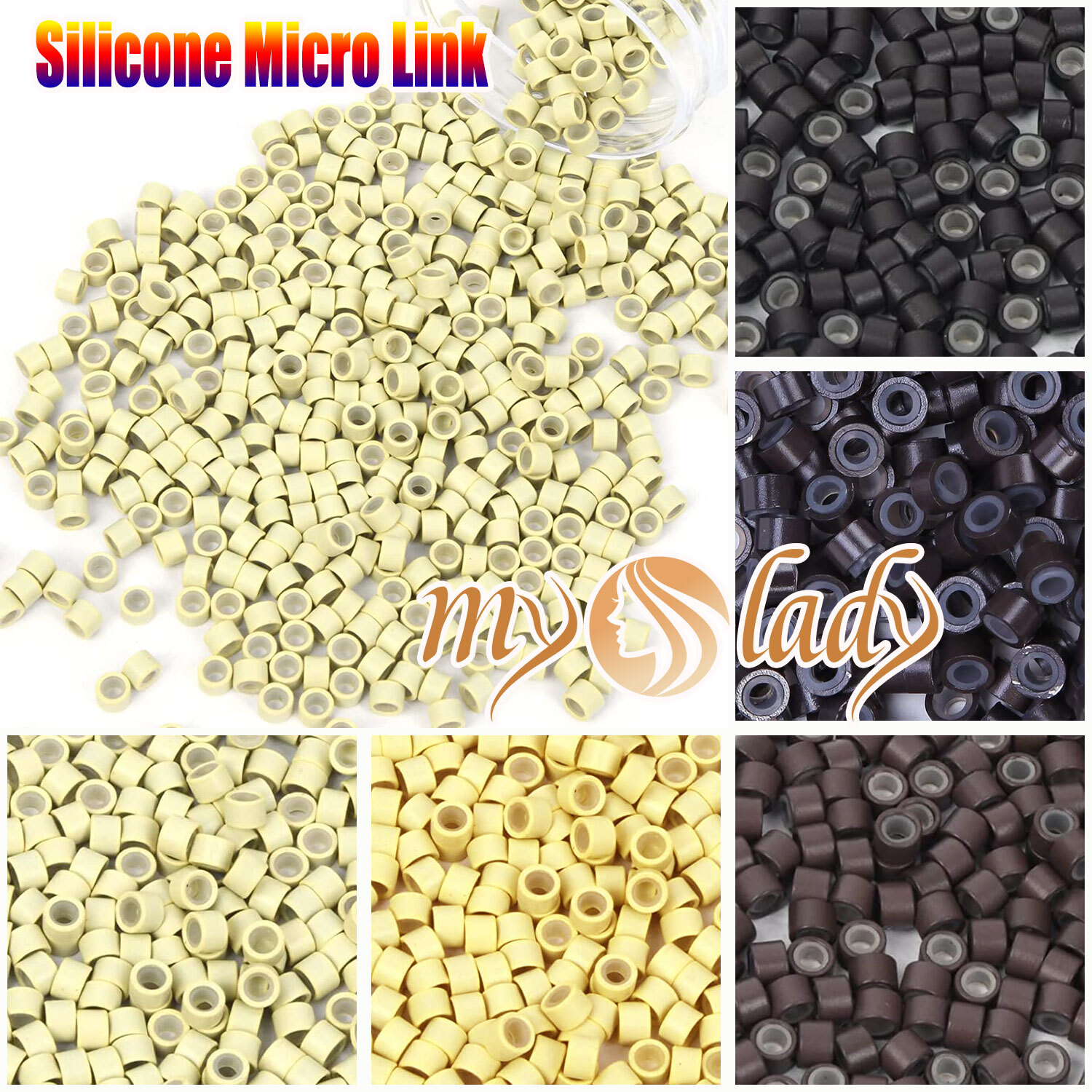 US 6*4*4 Micro Ring For I Tip/Micro Loop Ring Hair Extension Mini Beads Silicone