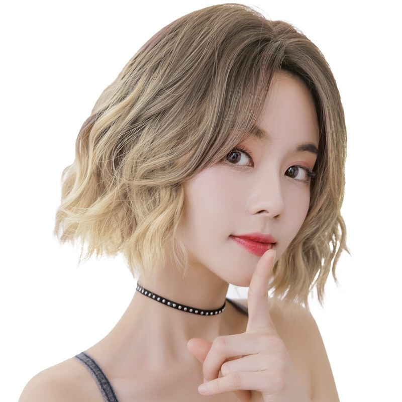 1 Set Medium Short Lace Wavy Heat Resistant Curly Wigs Hairs Lady Fashion Daily