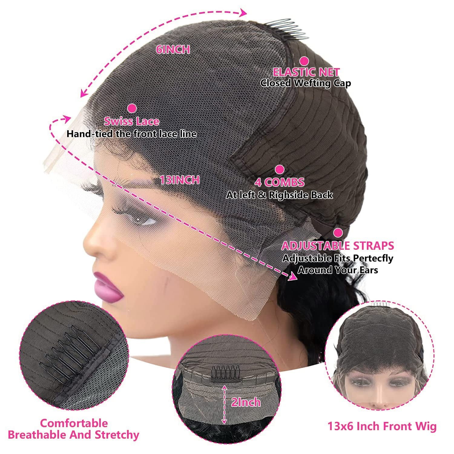 Human Hair Lace Front Wigs 28 Inch Straight HD Transparent 13×6 Glueless