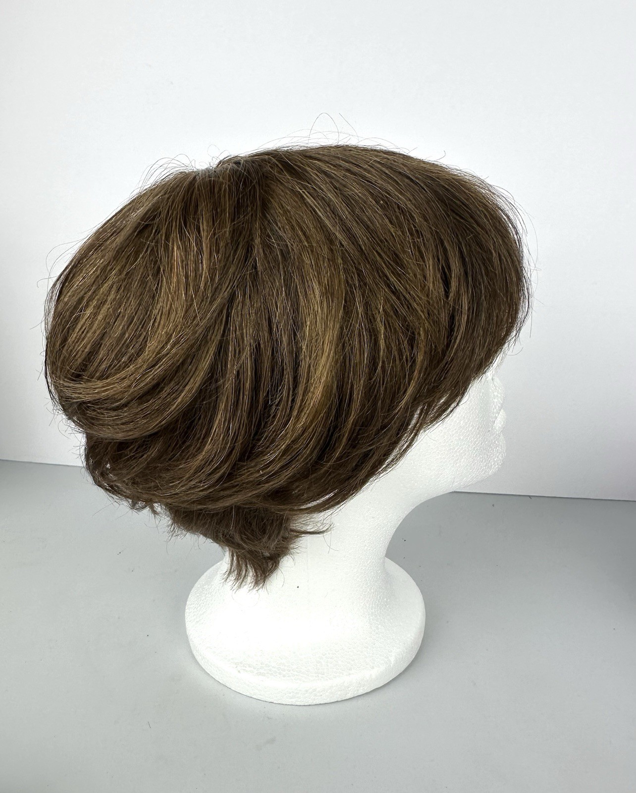 Pantene 100% Human Hair Wig Chocolate Brown Copper Highlights Adjustable NEW