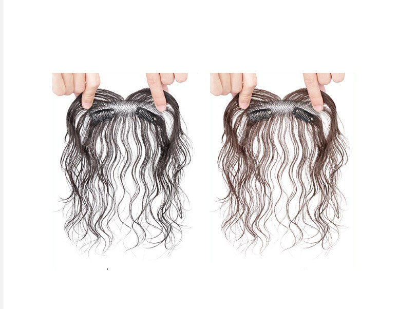 Thin Neat 100% Human Hair Forehead Hairline Wavy Bangs Hairpiece For Women
