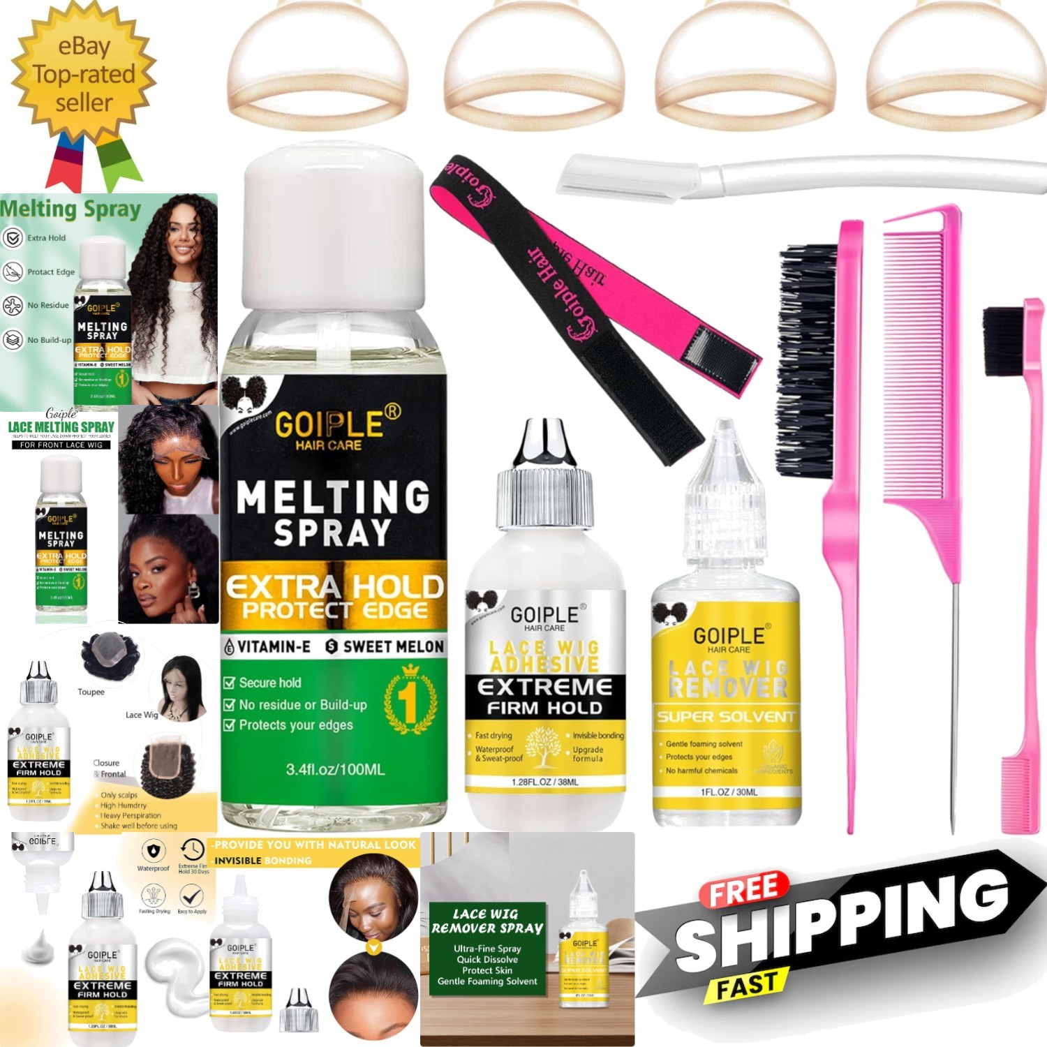 Fast-Drying Lace Melting Spray for Wigs – Complete Styling Essentials Kit