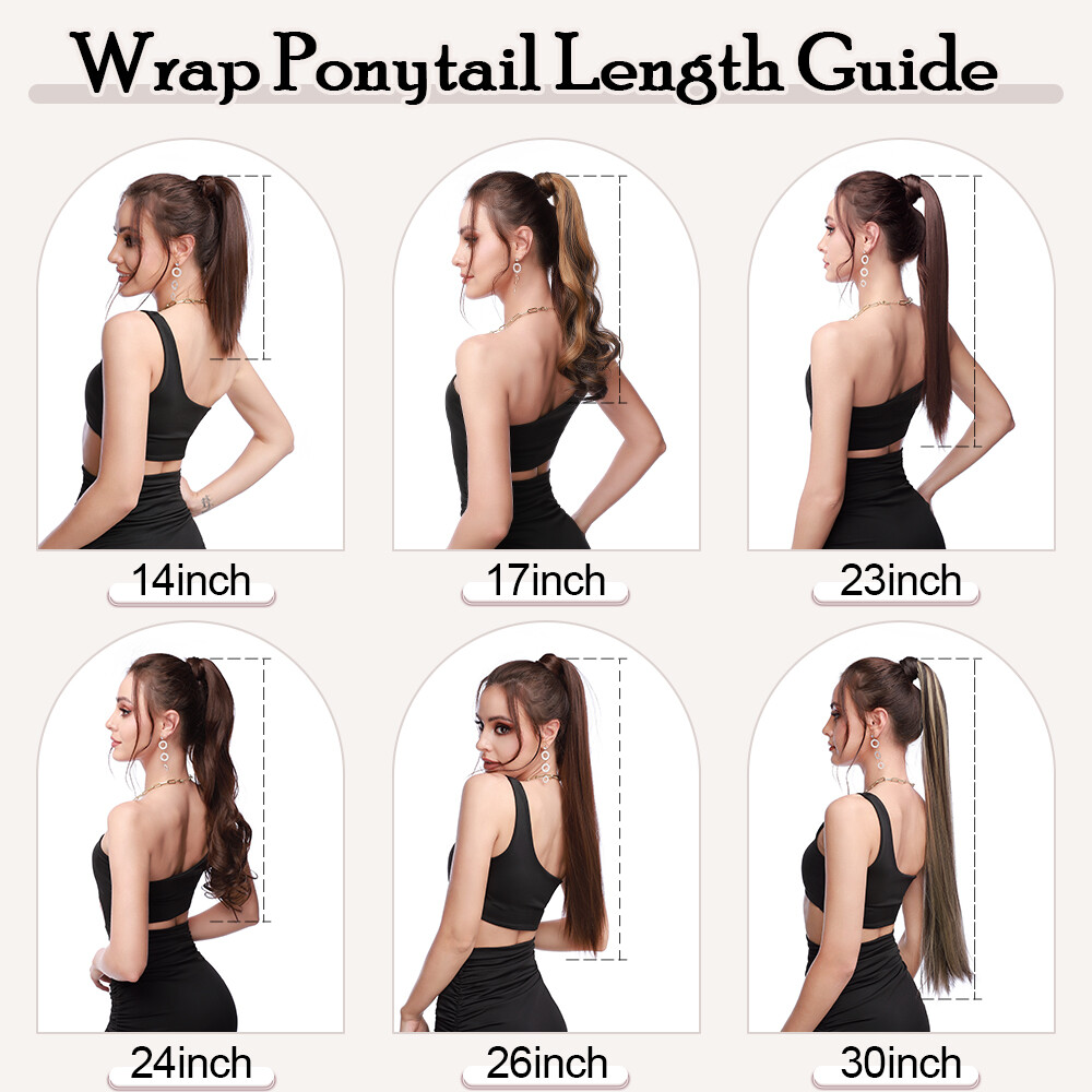 Long THICK Ponytail Clip In Hair Extensions Wrap On Pony tail Hairpiece as Human