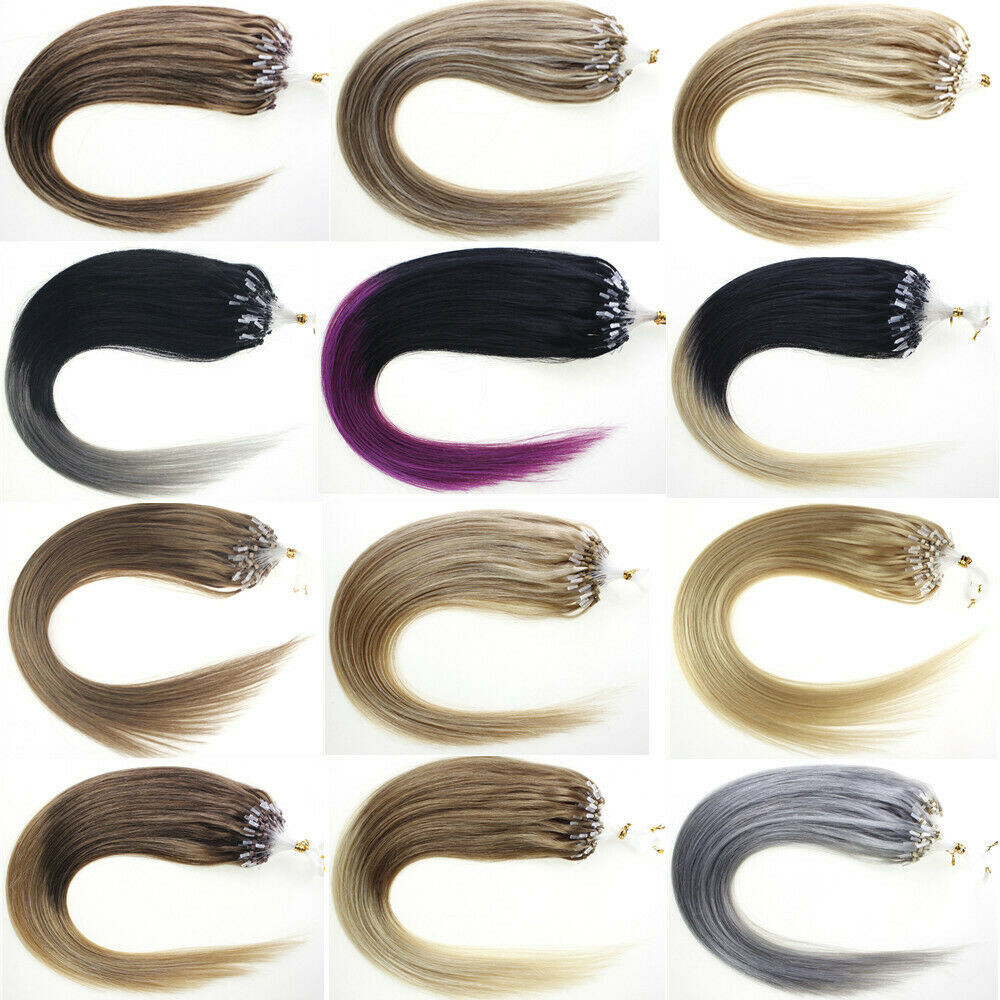 Micro Ring Loop Hair Extensions Real Human Hair Micro Beads Link Thick Remy Hair