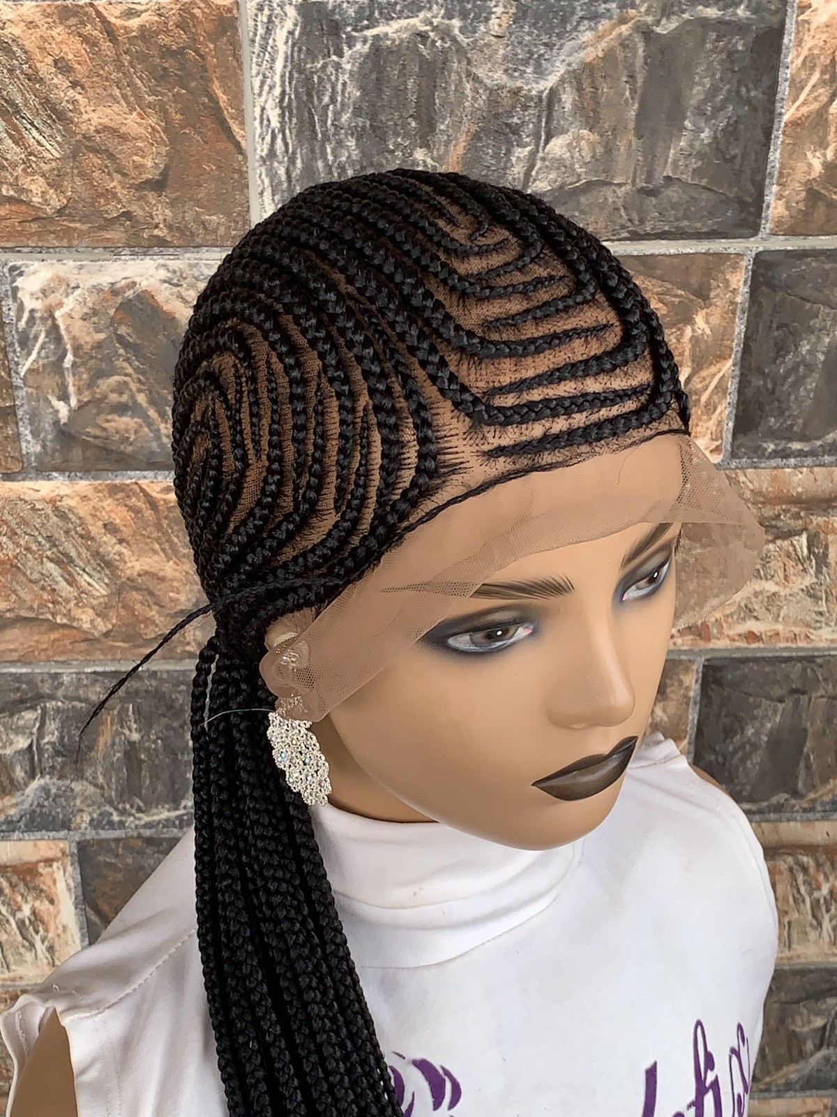 Simple Cornrows Braided Wig Box braids Full lace braids wig Senegalese