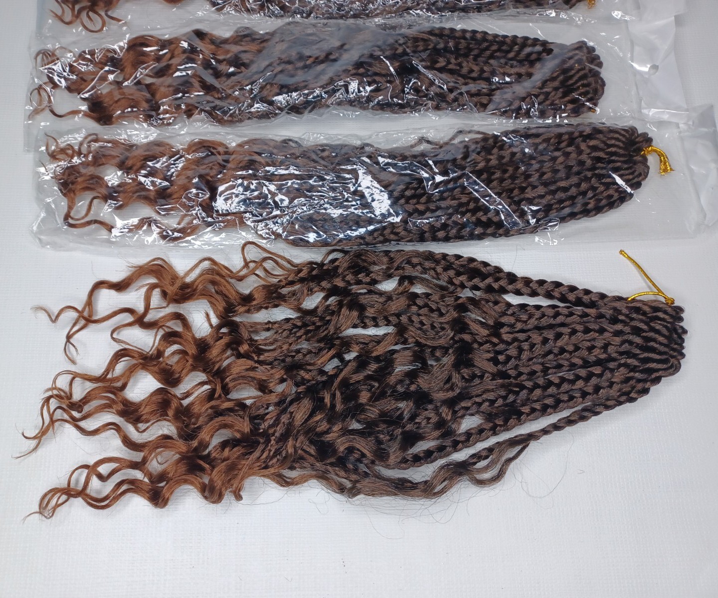 15 Inch Braided Hair Extensions Brown Braids 64 Strands