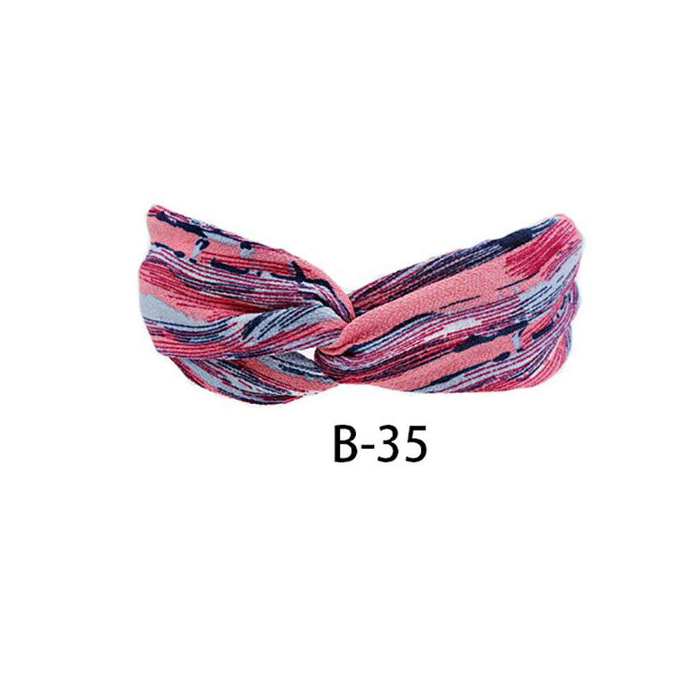 5-Pack Floral Turban Headbands for Women Elastic Twisted Hair Bands Wide Set