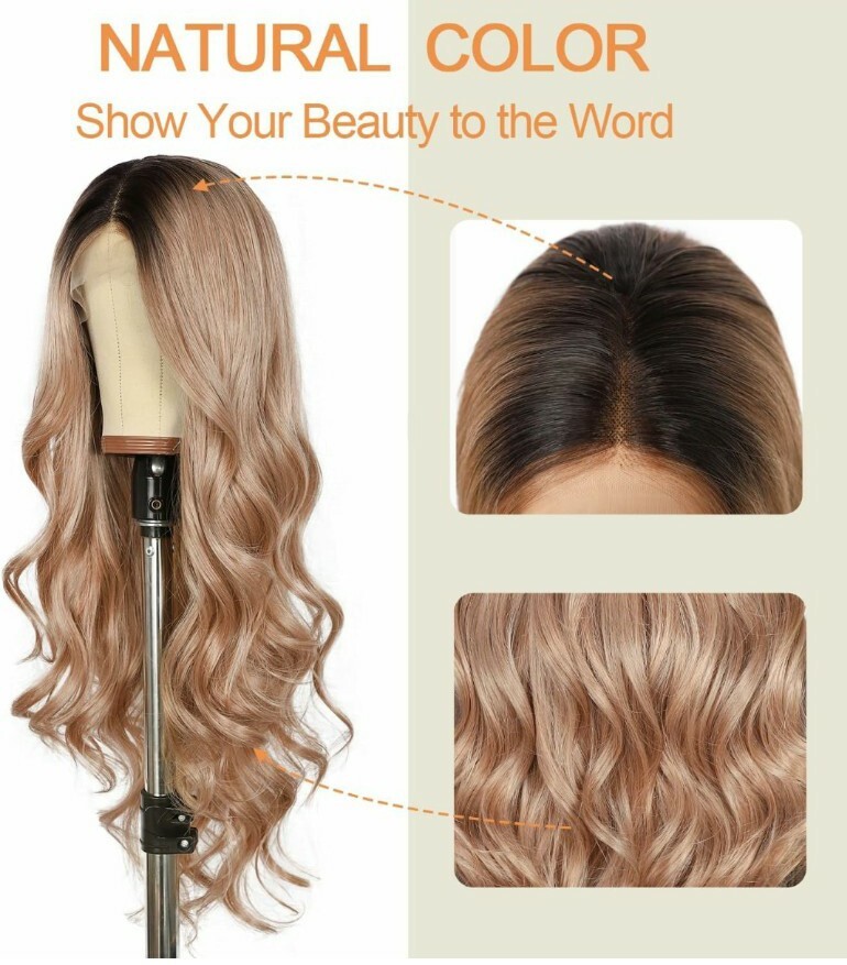HD Transparent Lace Wig Honey Blonde Ombre Long Layered Human Hair Blended