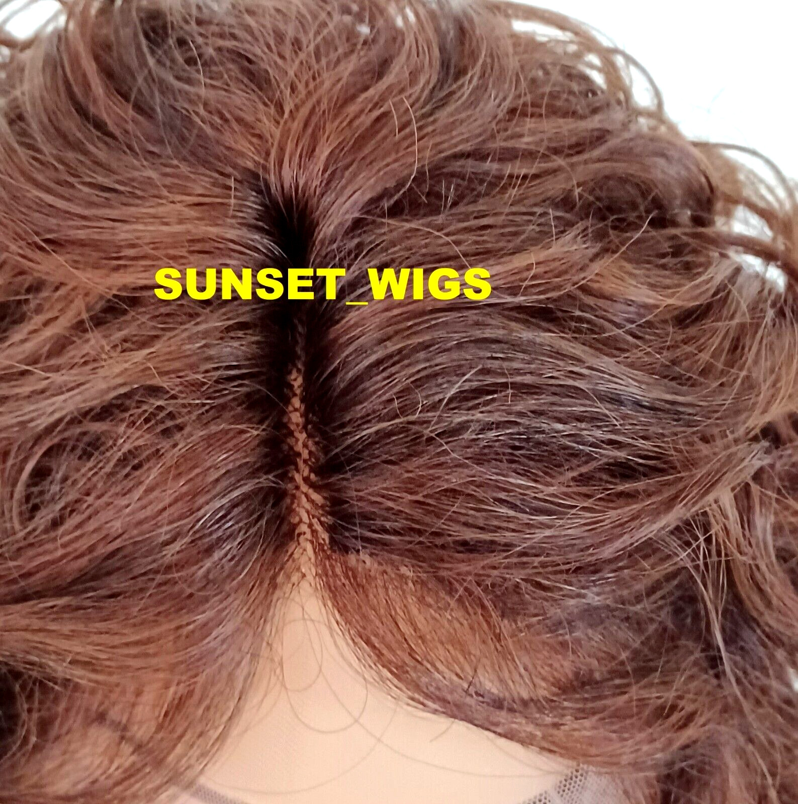 30″ LACE FRONT WIG LONG CURLY LAYERED BROWN AUBURN MIX #T4.30 HEAT OK