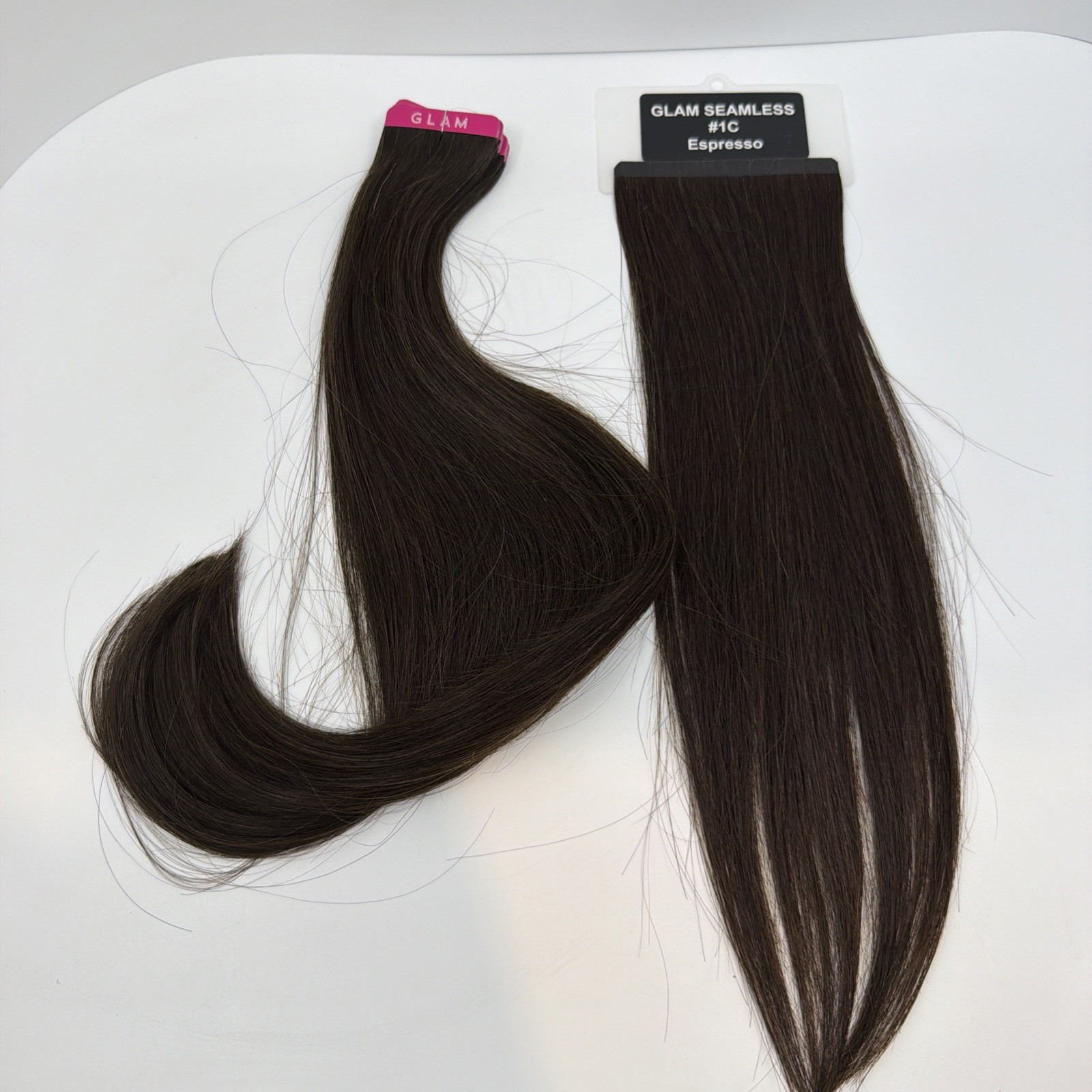 Glam Seamless 14” Tape in Hair Extensions Espresso Dark Brown #1C Pack NEW