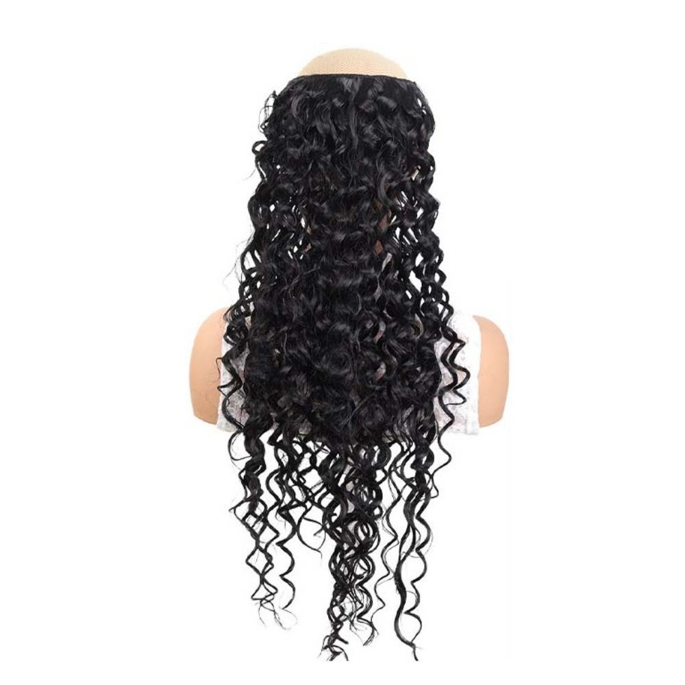 Black Synthetic Hair Extensions Natural Long Curly Thick Hair Easy to Wear