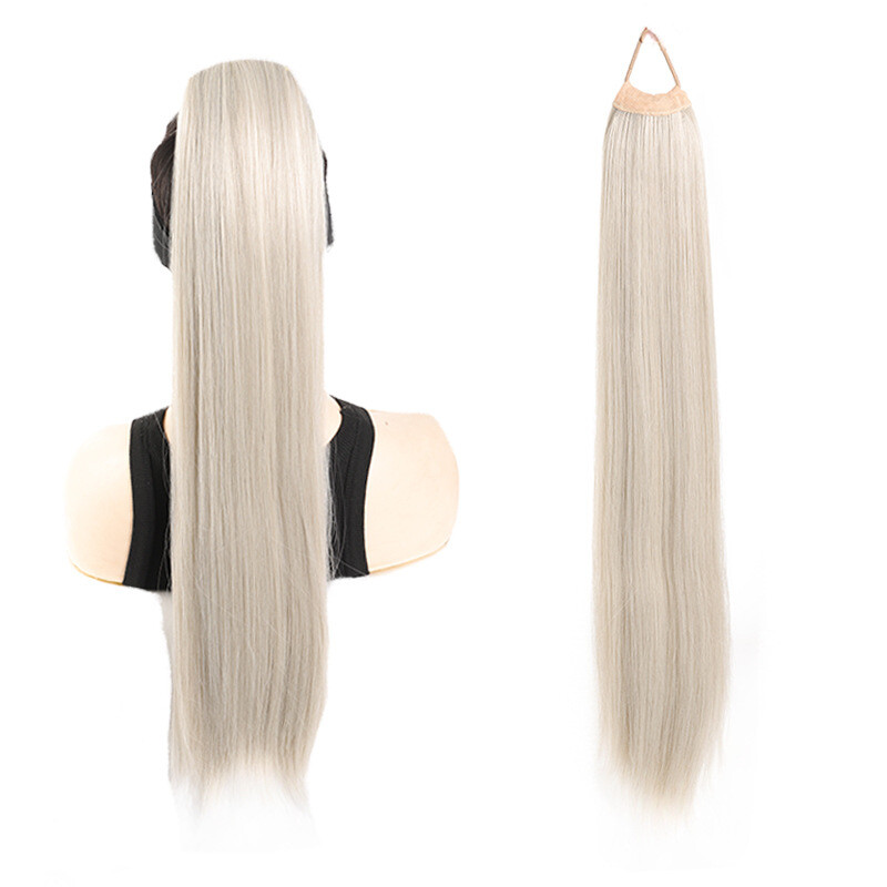 Synthetic Straight Ponytail with Hair Tie Wrap Around Hair Extension for Women