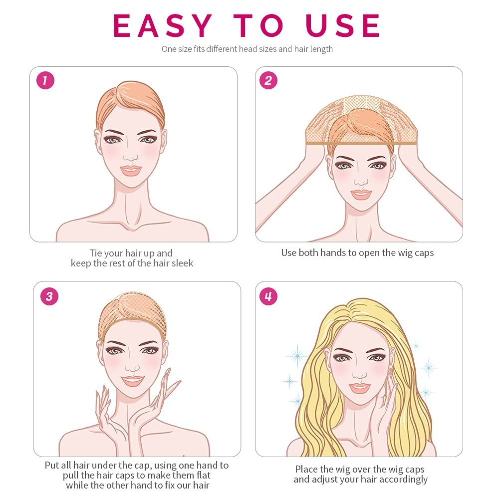 4PCS Washable Mesh Wig Caps – Comfortable & Versatile for Cosplay & Parties