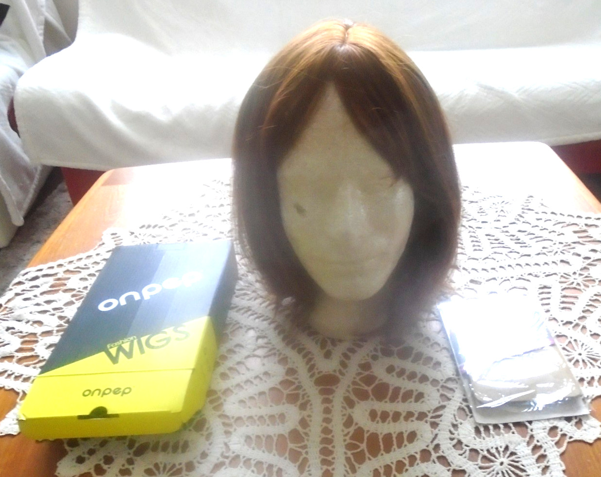ONPEP Fashion Wigs Natural Honey Brown Chestnut Color New with Box!