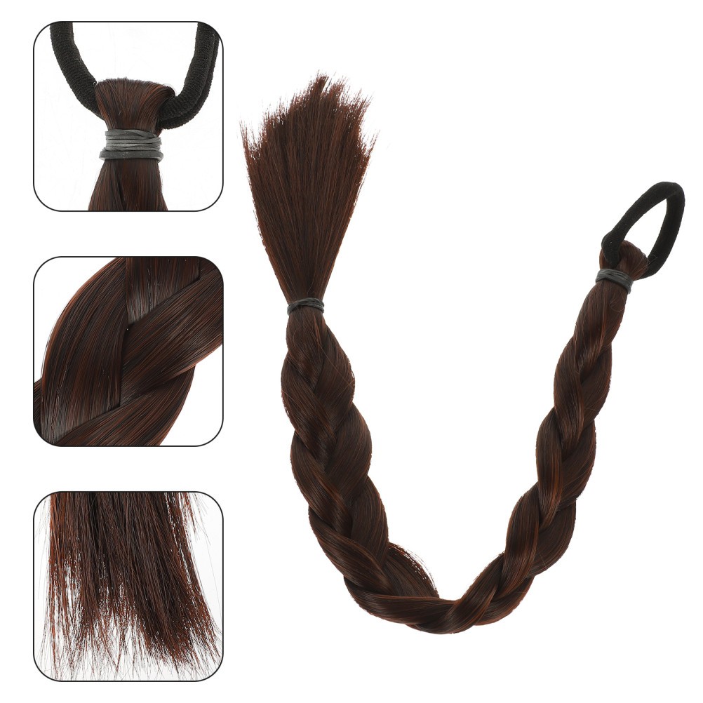 Synthetic Long Straight Hair Extensions Ponytail Braided Ponytail Extension