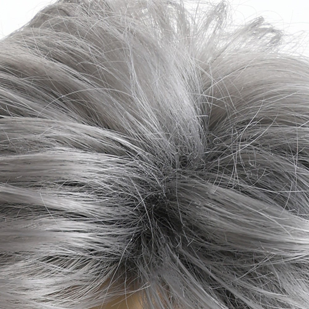 10″ Men’s Short Silver Gray Wig Full Wig Party Cosplay Heat Resistant Synthetic