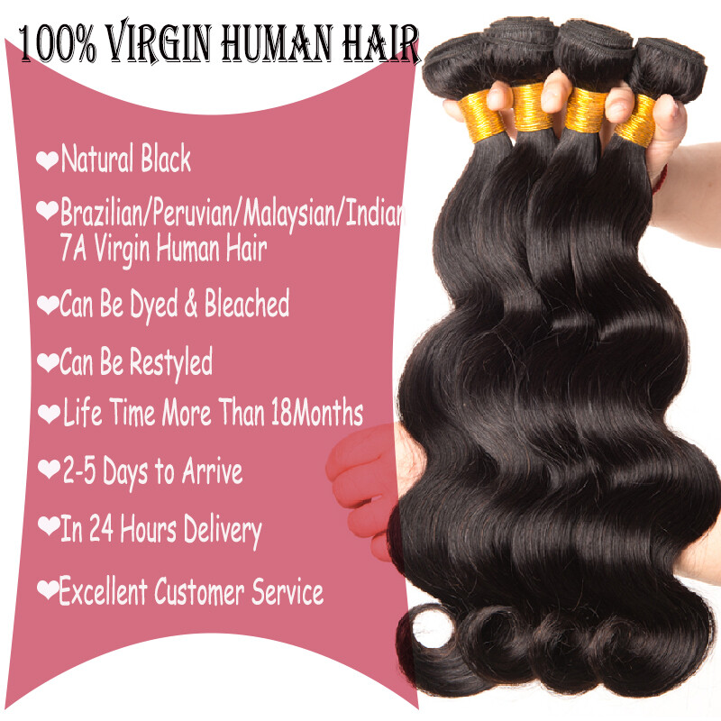 CLearance Brazilian Weaving Weft 4BUNDLES=400G 8A Virgin Human Hair Extensions U